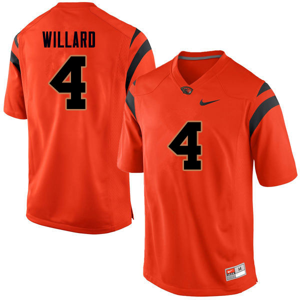Men #4 Aidan Willard Oregon State Beavers College Football Jerseys Sale-Orange
